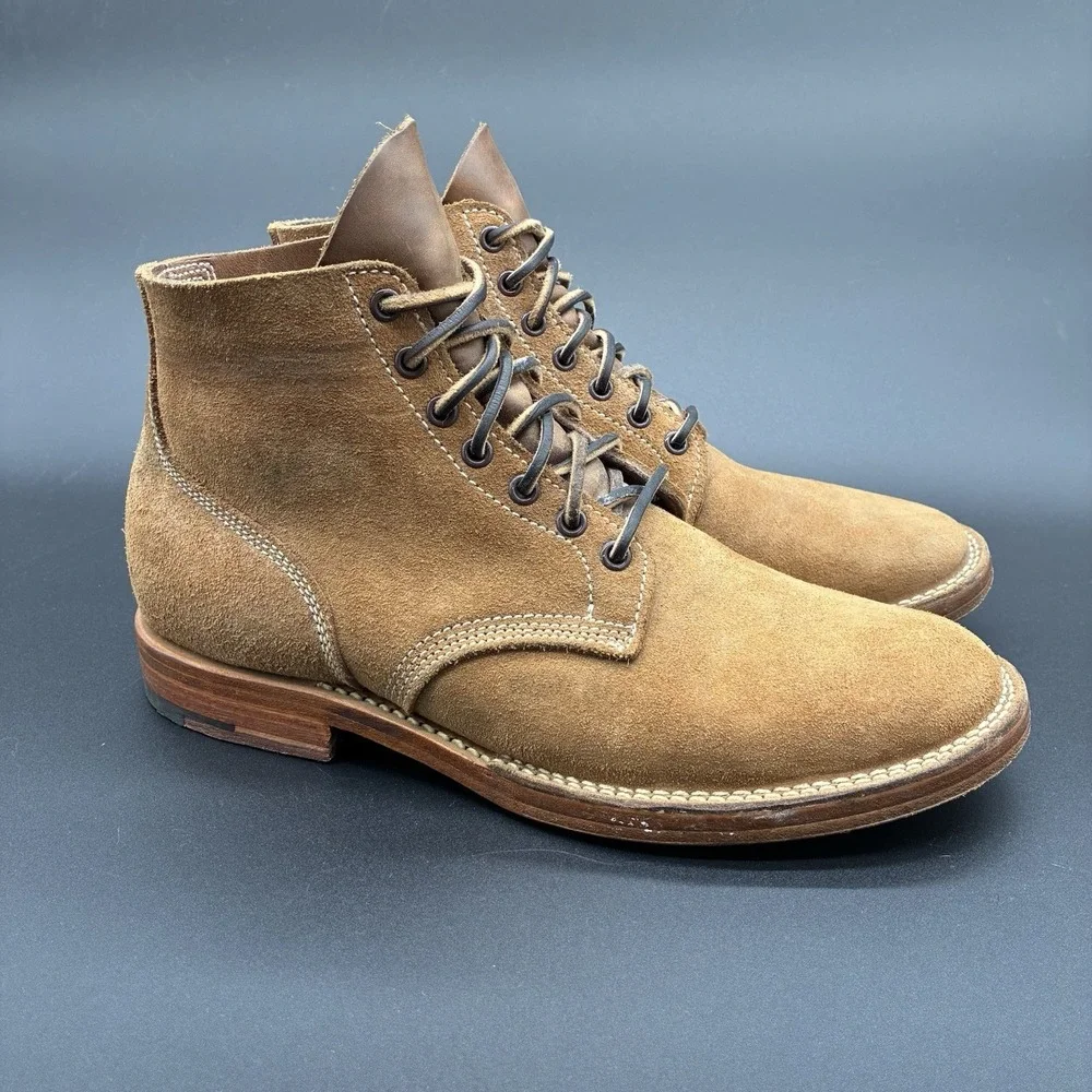 Viberg x Mr Porter Boondocker Service Boots Men's 8.5 Tan Roughout Suede